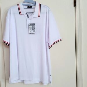 BNWT Men's white shirt, three button, collar, short sleeve XL reg